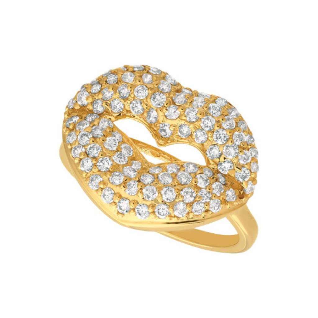 105 Carat Natural Diamond Lips Ring G Si 14k Yell 1424$